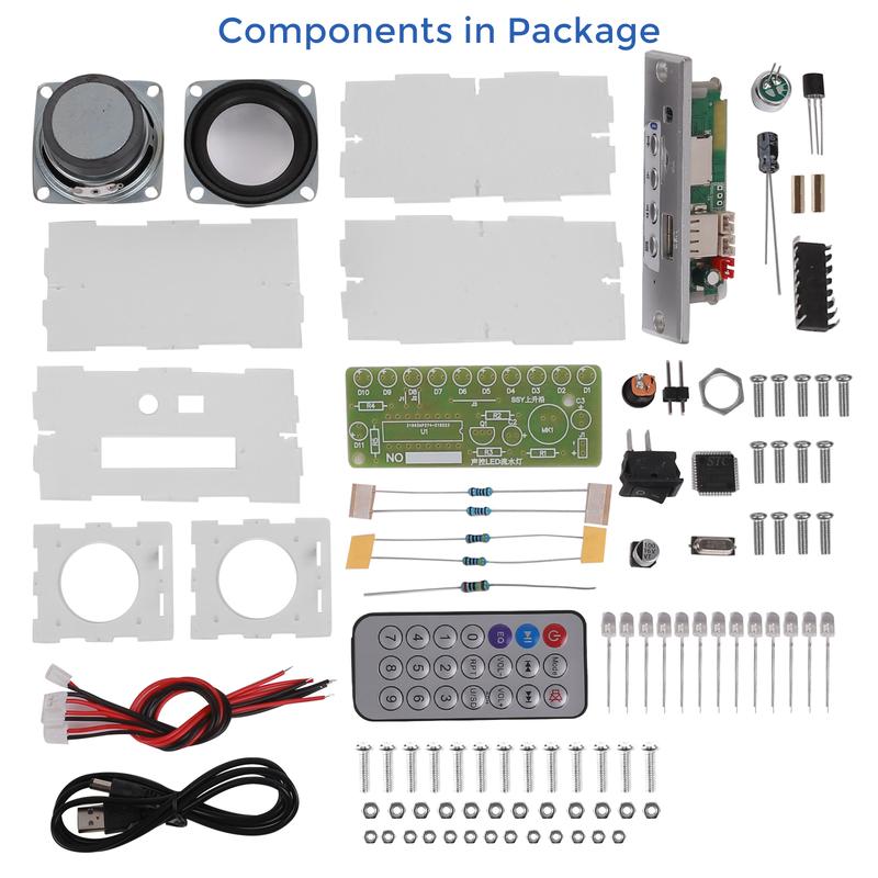 DIY Bluetooth-Compatible Soldering Kit with LED Flashing Light, DIY Electronics Soldering Project USB Mini Home Sound Soldering Practice Kit for College High School Education