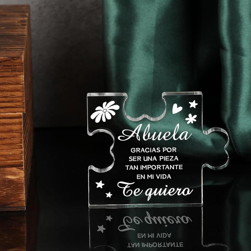 Grandma Gifts in Spanish - Acrylic Puzzle Plaque Presents, Regalos Abuela Personalizado, Spanish Grandma Birthday Gifts, Christmas Gifts for Grandma Spanish from Granddaughter Grandson