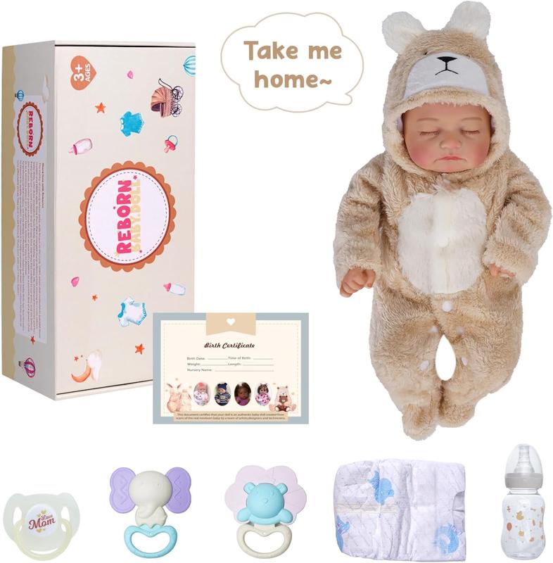 BABESIDE Lifelike Reborn Baby Dolls - 20 inch Soft Body Realistic Newborn Baby Girl Sleeping Real Life Baby Dolls with Feeding Kit & Clothes Accessories Gift Box for Kids Age 3+