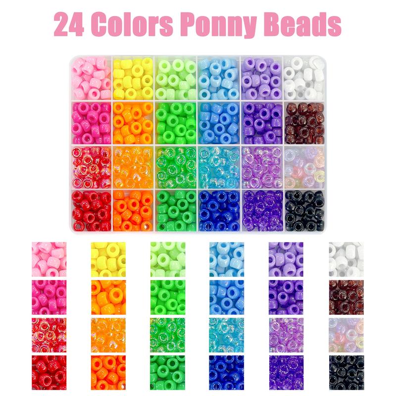 1000PCS Bracelet Making Kit, Friendship Jewelry Necklace Bracelet kit 24 Colors 9mm Pony Beads for Bracelet Making Beads, Letter Bead for Jewelry Making, DIY Crafts Gifts for Girls Adults