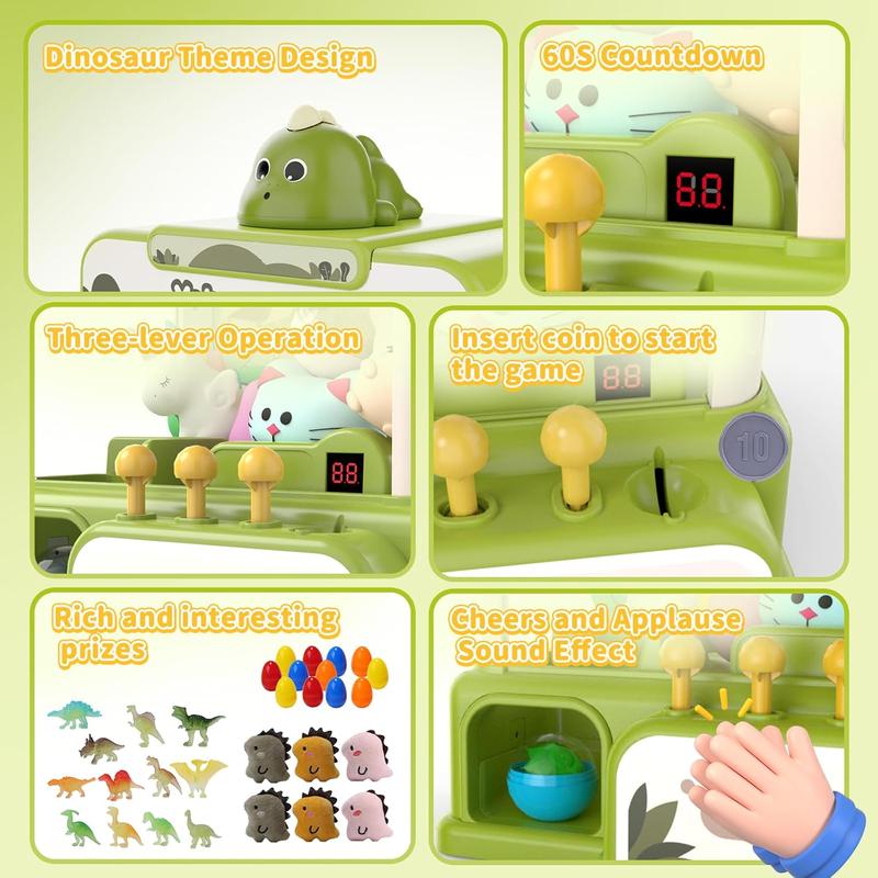 Dinosaur Claw Machines for Kids,Electronic Arcade Game Vending Machine Toys with 34 Dinosaur Toys & Sound,Candy Dispenser Machine, Thanksgiving Birthday Gifts for Girls Boys