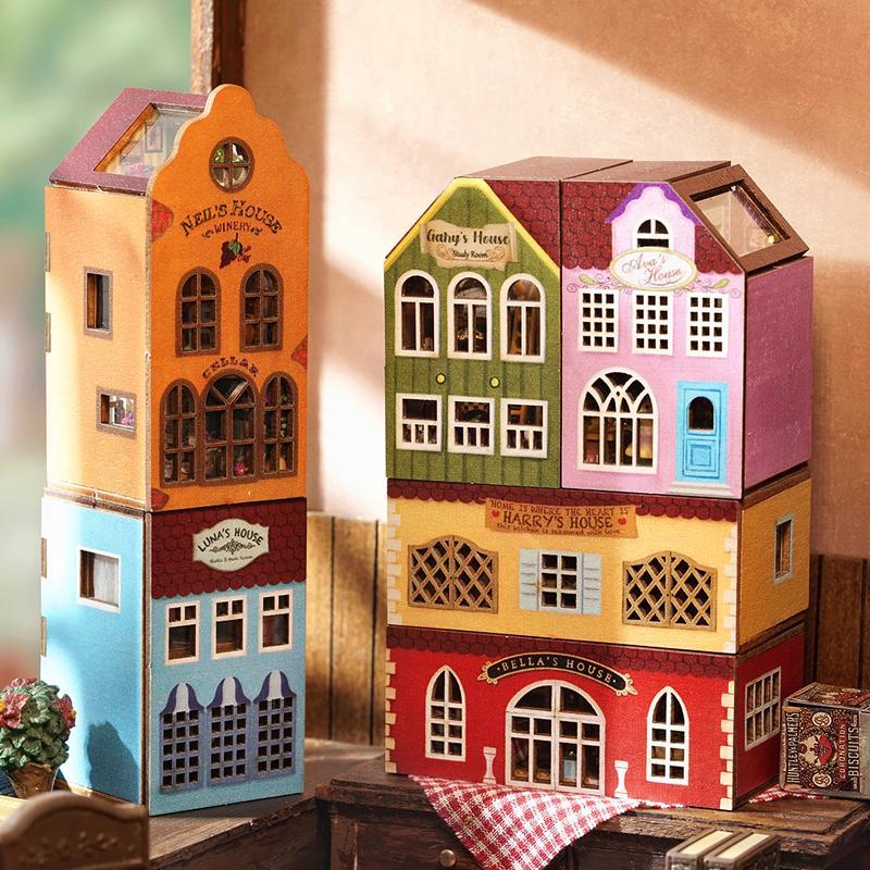 DIY Miniature Architectural Model Kit, 1 Box 3D Puzzle Building Blocks, Assembled Model House, Birthday Gift for Teens and Adults