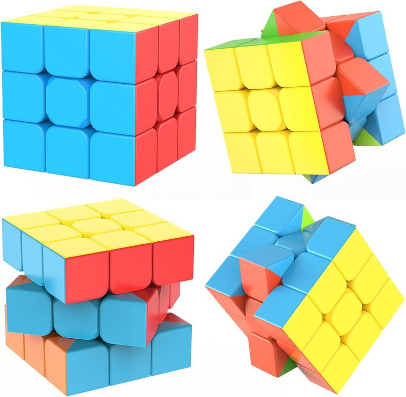 Speed Cube 3x3x3 Stickerless Puzzle with Tutorial, Smooth Turning Magic Cube for Kids & Adults