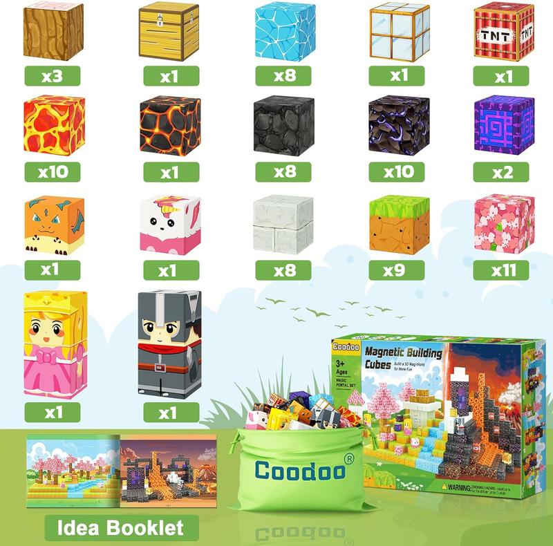 Black Friday Deal Coodoo Build Mine World Magic Portal STEM Magnetic Blocks 84 Pieces Construction Toys Building Blocks on Sale Christmas Gift