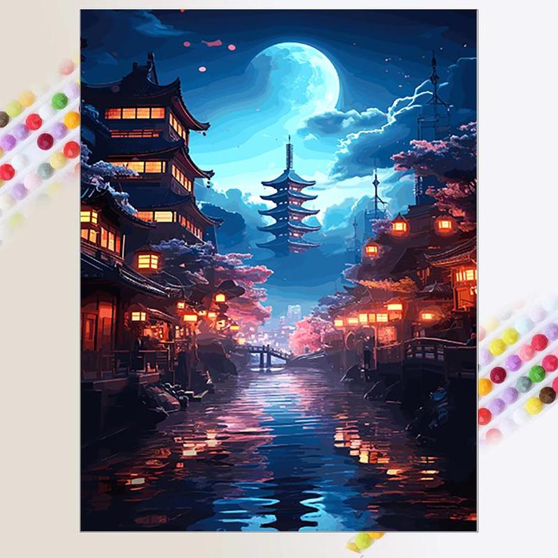 Scenery Pattern DIY Diamond Arts Colorful Painting Kit without Frame, 1 Set 5D Diamond Arts Colorful Painting Kit, DIY Wall Art Decor for Home