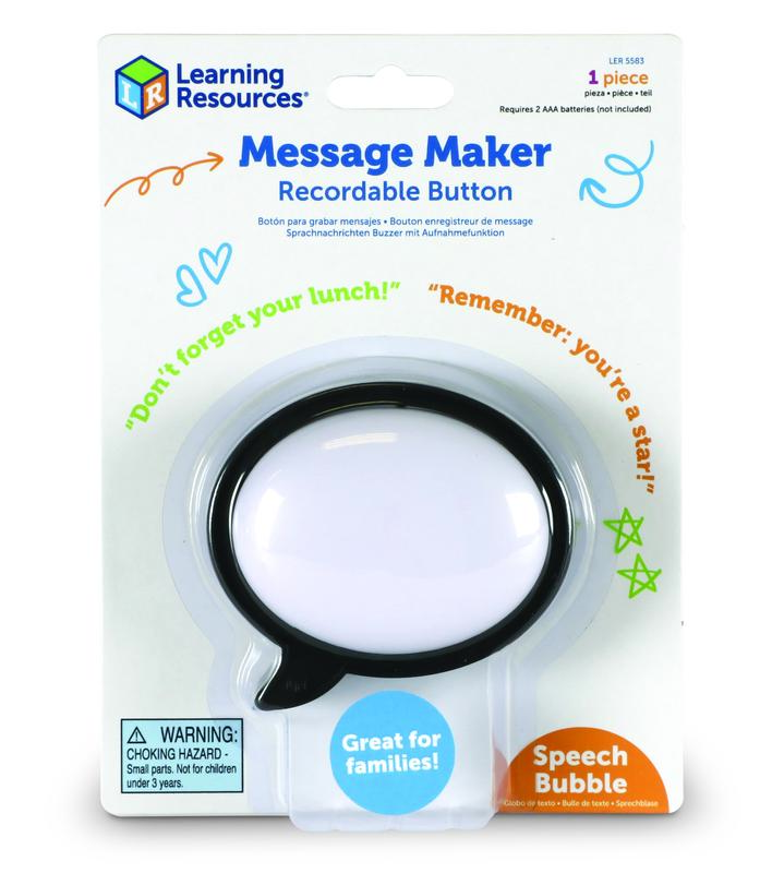 Learning Resources Message Maker Recordable Button, Speech Bubble, Ages 4+