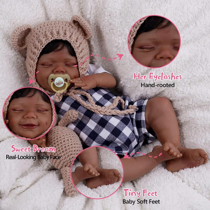 BABESIDE  20-Inch Lifelike Reborn Baby Doll - Soft Full Body Realistic Newborn Sleeping Girl with Feeding Kit & Gift Box for Kids 3-7 Years Old