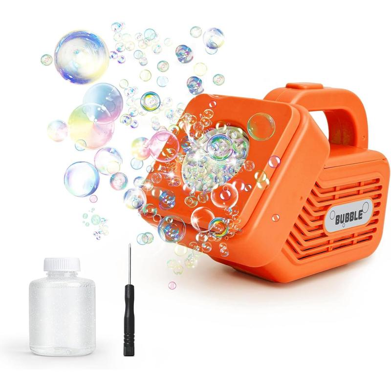 ren's Bubble Machine, Portable Automatic Bubble Machine, Durable 20000+ Bubble Machine, Suitable for Indoor and Outdoor, Suitable for Parties, Christmas, Orange