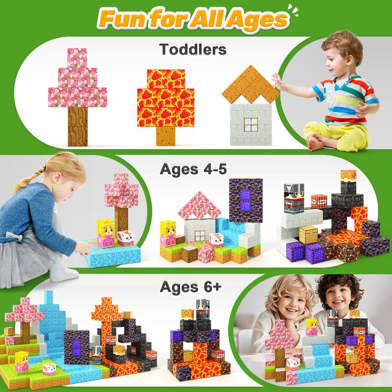 Black Friday Deal Coodoo Build Mine World Magic Portal STEM Magnetic Blocks 84 Pieces Construction Toys Building Blocks on Sale Christmas Gift