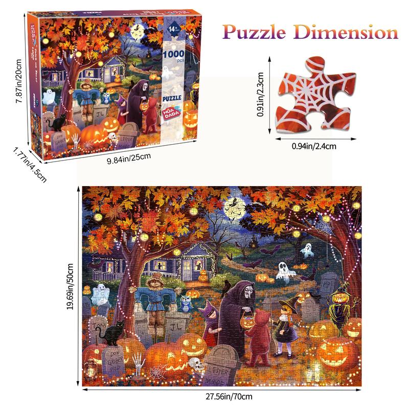 HUADADA 1000 puzzles for adults, advent calendar puzzle，Halloween elves, home décor for holiday gifts, family games, grandparents brainstorming