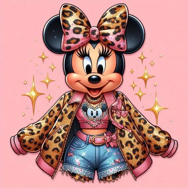 Minie Mouse Diamond Arts Colorful Painting Kit, DIY 5D Diamond Arts Colorful Painting Kit, Wall Art Decor for Home Living Room Bedroom