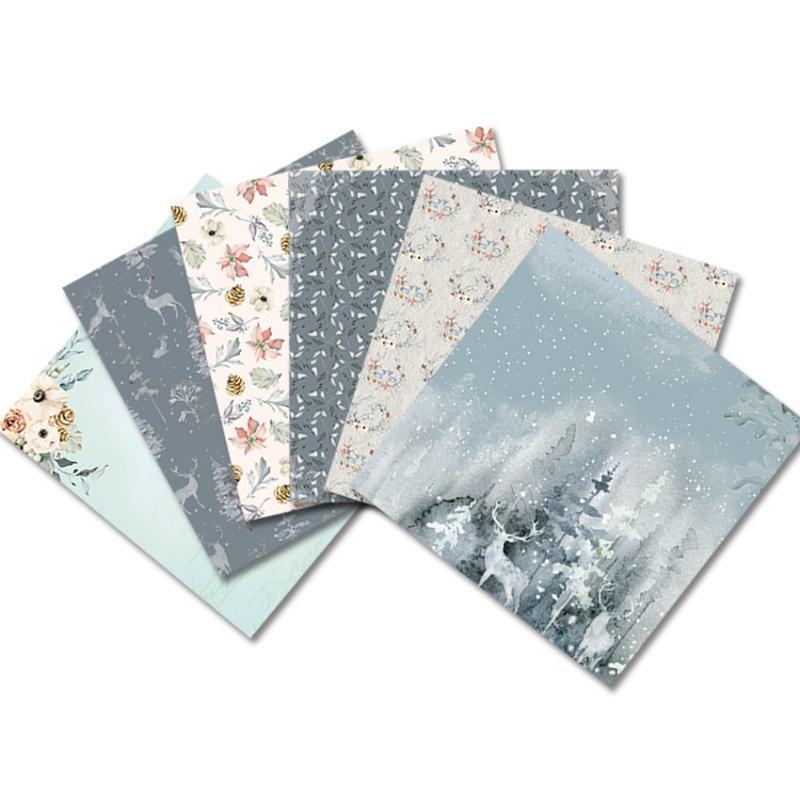 24 Sheets Winter Forest Pattern Origami Paper, Scrapbooking Card Making Paper for DIY Projects