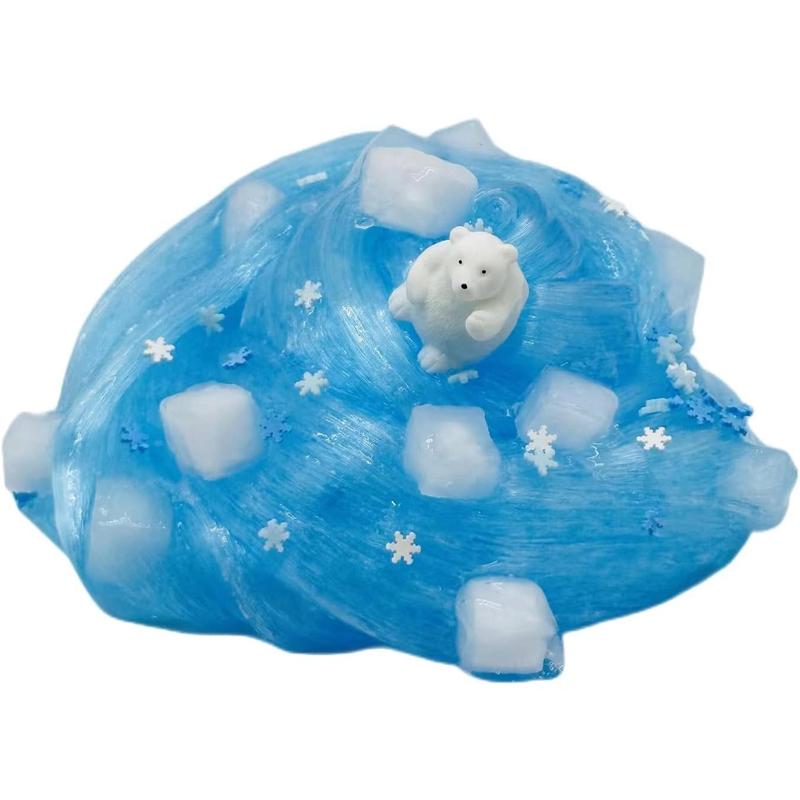 2 Pack Kit Jelly Cube Crunchy Slime Ocean Blue and Red Jelly Cube Slime.Snowflake Polar Bear, Watermelon for Gift Bags.Stress Relief Toys,Christmas Stocking fillers for Girls and Boys