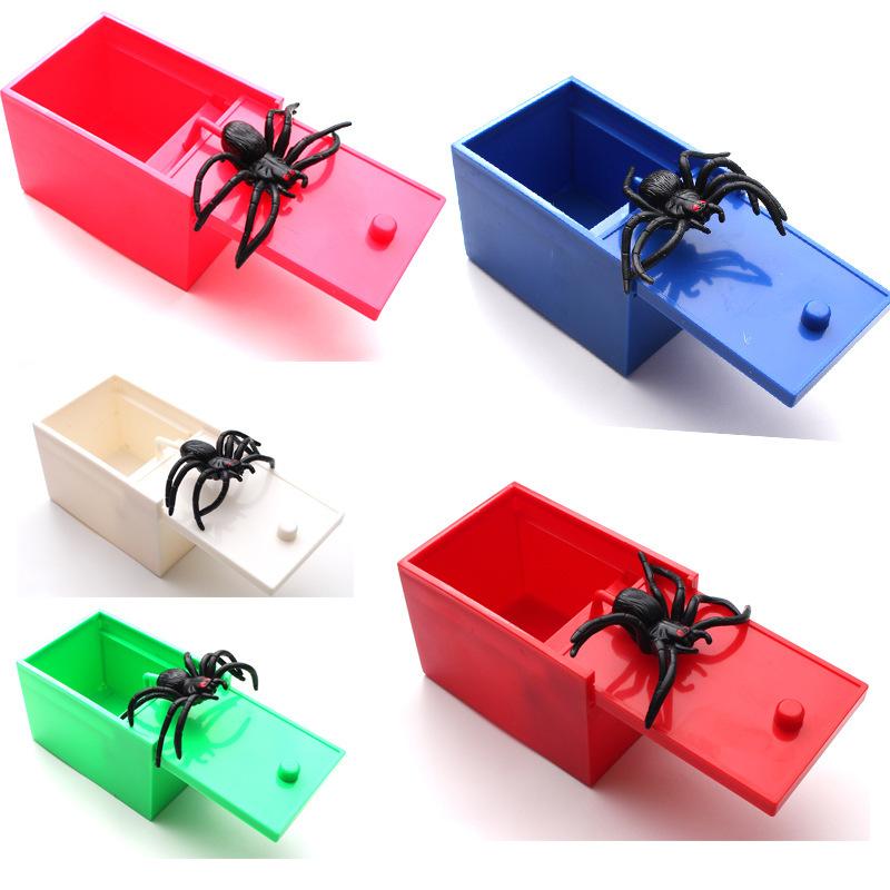 [Upgraded Premium Wood], The Original Spider Prank Box, Comes in a Decorated Suprise Gift Box, Hilarious Pranks Stuff Toys for Adults and Kids Handmade Wooden Pop Out Scare Surprise Boxes Joke Toys Halloween