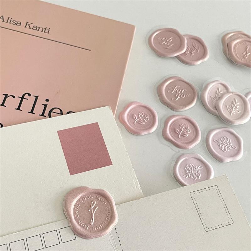 Classic Leaf Design Simulated Wax Seal Stickers, 18pcs pack Decorative Sticker for Envelope Sealing, Invitations Greeting Cards & Scrapbook Decorations