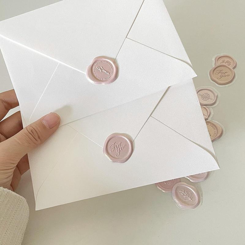 Classic Leaf Design Simulated Wax Seal Stickers, 18pcs pack Decorative Sticker for Envelope Sealing, Invitations Greeting Cards & Scrapbook Decorations