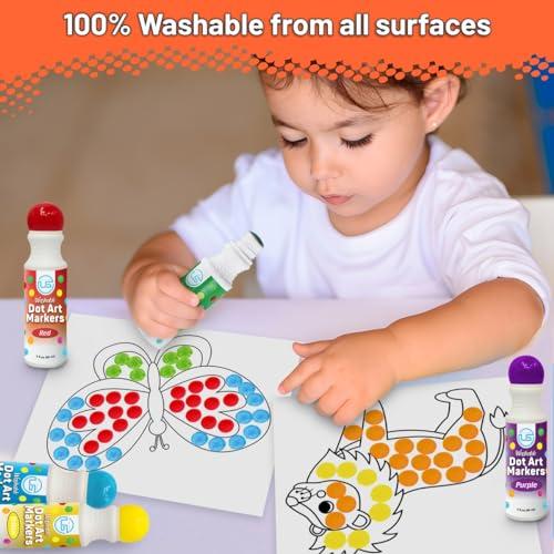 Dot Markers, Dot Markers for Toddlers, Dot Art, Dot Paints Washable for Kids, Bingo Daubers, Washable Dot Markers Toddler Arts and Crafts, Kindergarten Classroom Must Haves