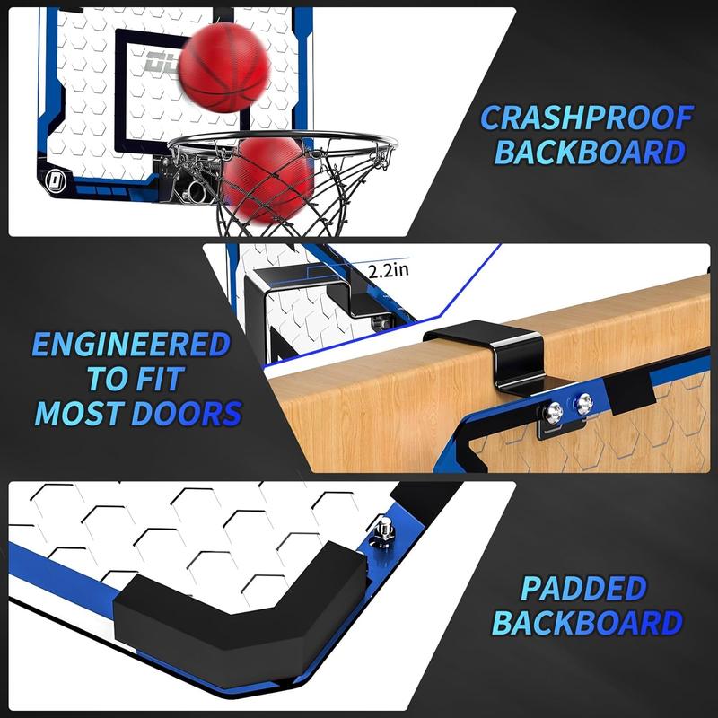 Blue Indoor Basketball Hoop , Door Room Basketball Hoop,Indoor basketball  Mini basketball hoop with 4 Balls  for Bedroom Office Outdoor,,Christmas gift