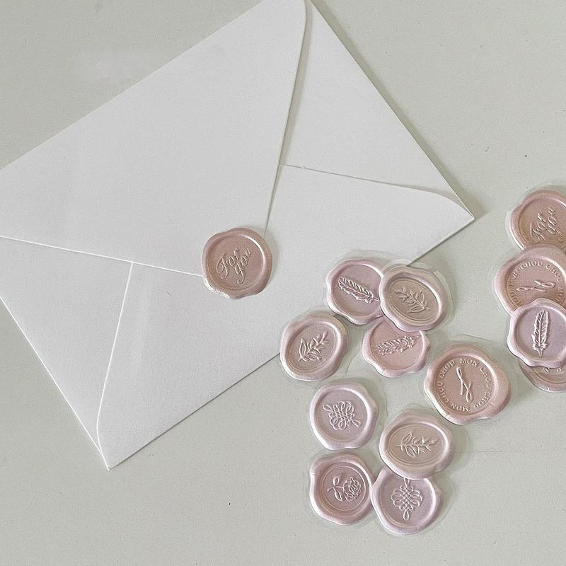 Classic Leaf Design Simulated Wax Seal Stickers, 18pcs pack Decorative Sticker for Envelope Sealing, Invitations Greeting Cards & Scrapbook Decorations