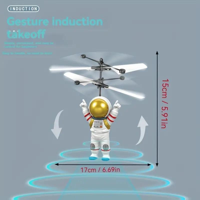 Astronaut-Themed Illuminated Flying Craft Toy - Cool Glowing Sensor-Controlled Helicopter for Youngsters