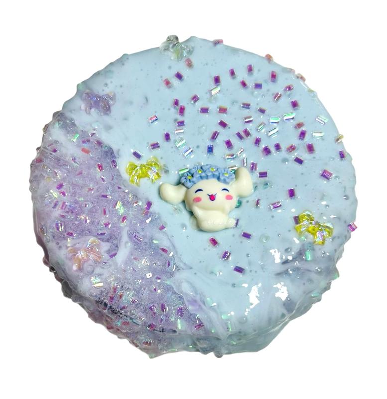 Cinnamon Roll - Thick and glossy slime with Bingsu beads, blueberry scented, 8oz- handmade in USA