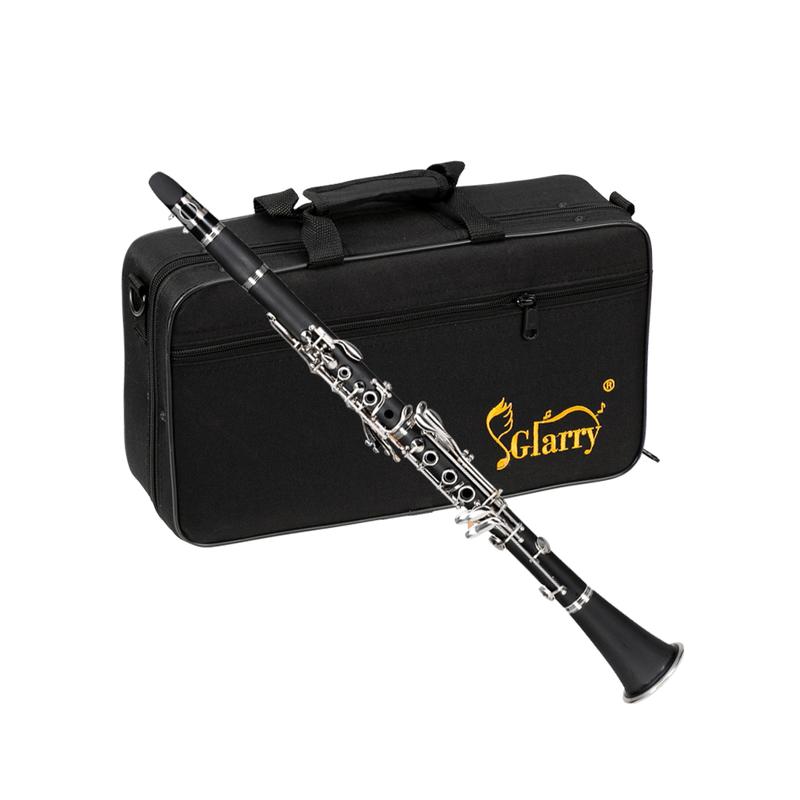 17 Keys Flat B Black Clarinet with Two Mouthpieces Connector for Beginner Student