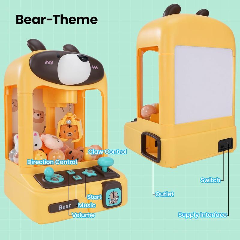 Claw Machine for Kids, Bear Toy Claw Machine for Boys, Candy Claw Machine with LED Light & Adjustable Sound, Mini Vending Machine for Kids, Claw Machine for Adults, Birthday Gifts for Kids