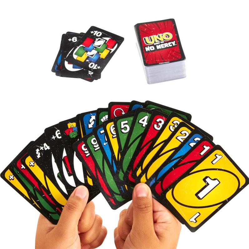 UNO Show No Mercy Card Game - Fun For Adults & Family Night - exciting and harsh board game, UNO No Mercy and Basic UNO Cards, High Quality Card Cards, Very Fun Board Game with Friends