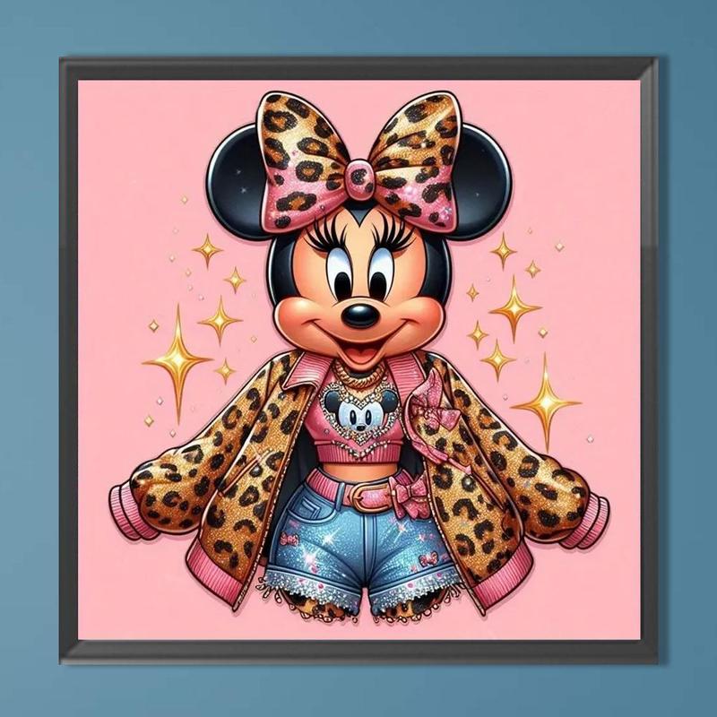 Minie Mouse Diamond Arts Colorful Painting Kit, DIY 5D Diamond Arts Colorful Painting Kit, Wall Art Decor for Home Living Room Bedroom