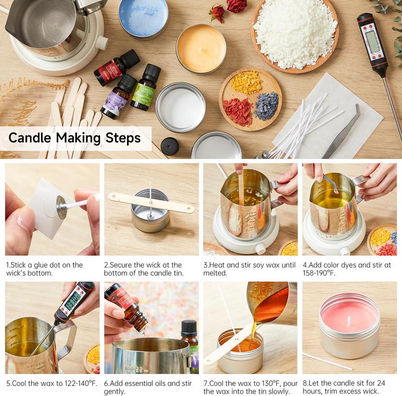 Shuttle Art Candle Making Kit, DIY Supplies with Candle Jars, Soy Wax, Candle Wicks, Color Dyes, Fragrance Oil and Capacity Pot, Candle Making Arts and Crafts for Adults and Beginners