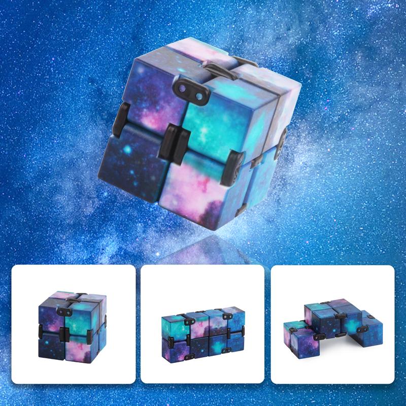 Fidget Infinity Cool Cube Toys: Fidget Toy Hand Held Magic Cubes Cool Stuff Gadgets Things Unique Birthday Gifts Boys Girls Kids Adults Anxiety Stress Relief Sensory Christmas Stocking Stuff Gift Toys