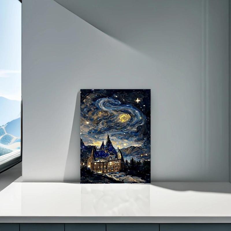 Castle Pattern Diamonds Arts Colorful Painting without Frame, DIY 5D Diamonds Art Crafts Kit, Wall Art Decoration for Home Living Room Bedroom