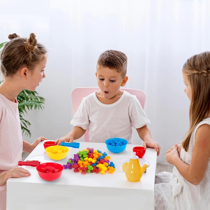 Counting Koala Toys Matching Game with Sorting Bowls, 1 Set Manipulatives Montessori Learning Toys, Color Classification and Sensory Game Set for Kids