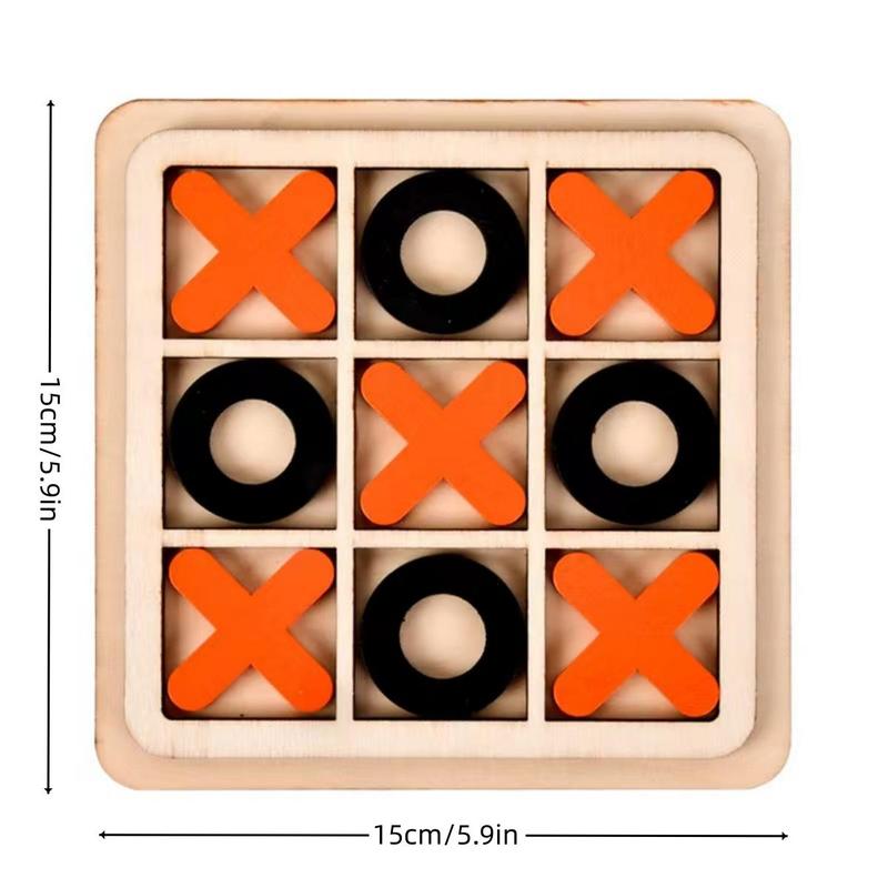 Wooden Tic Tac Toe Board Game, XOXO Board Game, Family Game, Fun Game for Kids & Adults, Outdoor Leisure Equipment