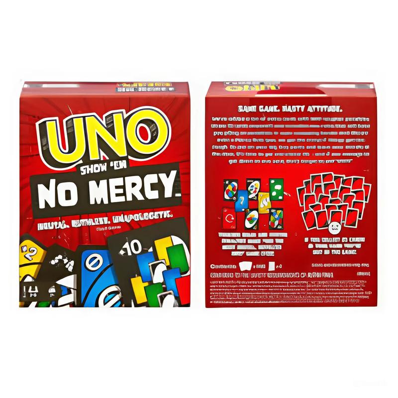 UNO Show No Mercy Card Game - Fun For Adults & Family Night - exciting and harsh board game, UNO No Mercy and Basic UNO Cards, High Quality Card Cards, Very Fun Board Game with Friends