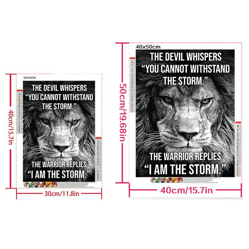 Lion Pattern 5D DIY Diamond Arts Colorful Painting Kit, DIY 5D Diamond Arts Colorful Painting Kit for Home Bedroom Wall Decor