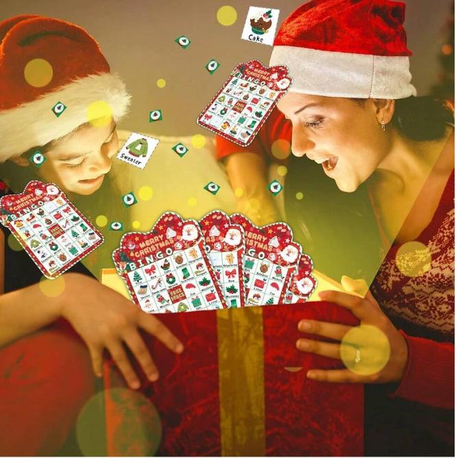 32 Pcs Set Christmas Bingo Game For Adult 24 Players Bingo Cards Christmas Games With For Class Activities Family Party