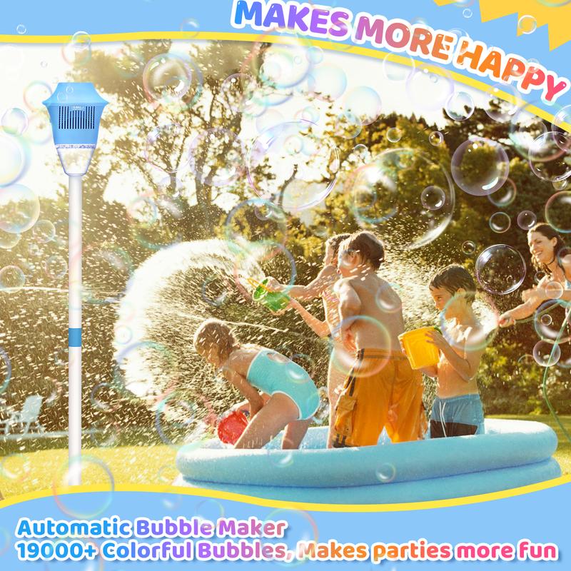 Bubble Machine Automatic, Height 47 Inch Vertical Maker with Lights for Kids, Outdoor Battery Bubble Blaster Toys for Wedding Birthday Party Christmas