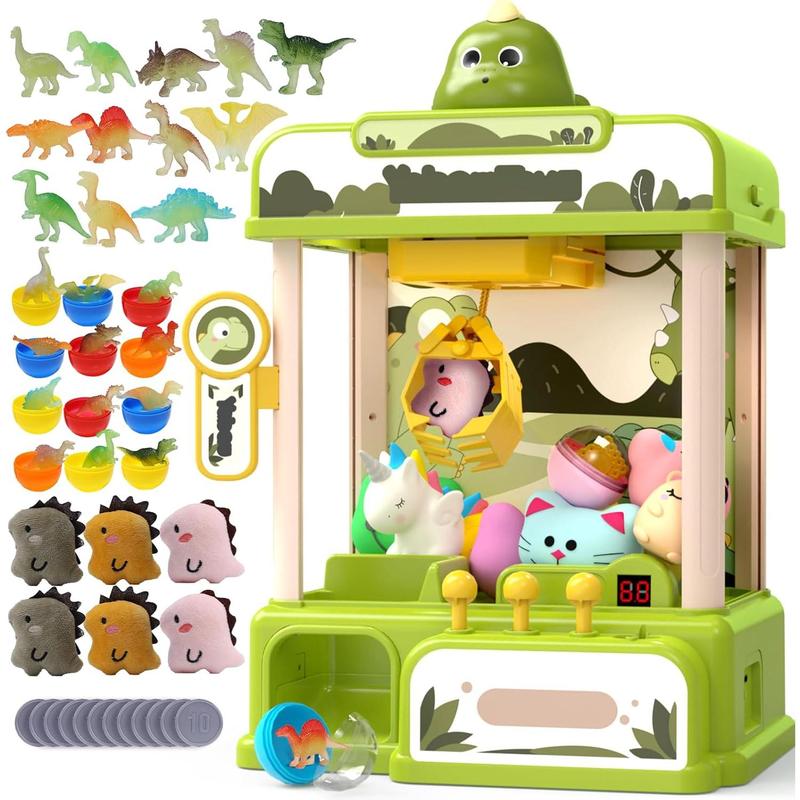 Dinosaur Claw Machines for Kids,Electronic Arcade Game Vending Machine Toys with 34 Dinosaur Toys & Sound,Candy Dispenser Machine, Thanksgiving Birthday Gifts for Girls Boys