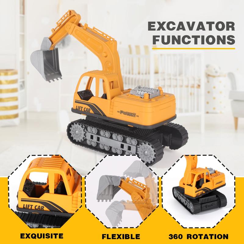 Construction Vehicle Toy Engineering Vehicles Set, 38Pcs, with Play Mat, Construction Worker, Road Signs, Dump Trucks, Excavator, Cement Mixer Trucks, Crane, Toy Gift for Age 3-9 Kids Boys & Girls kids toys