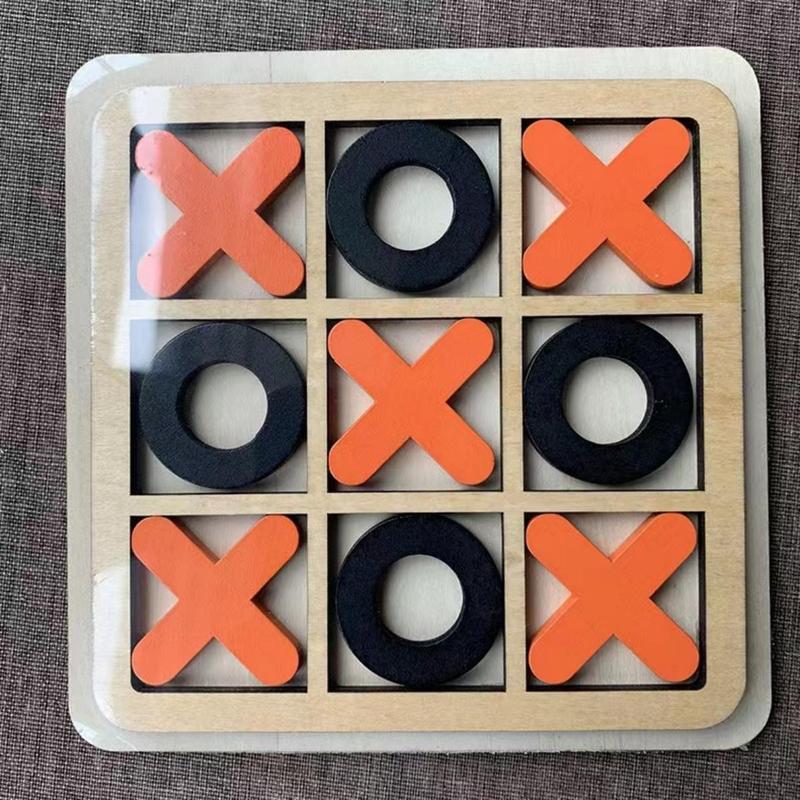 Wooden Tic Tac Toe Board Game, XOXO Board Game, Family Game, Fun Game for Kids & Adults, Outdoor Leisure Equipment