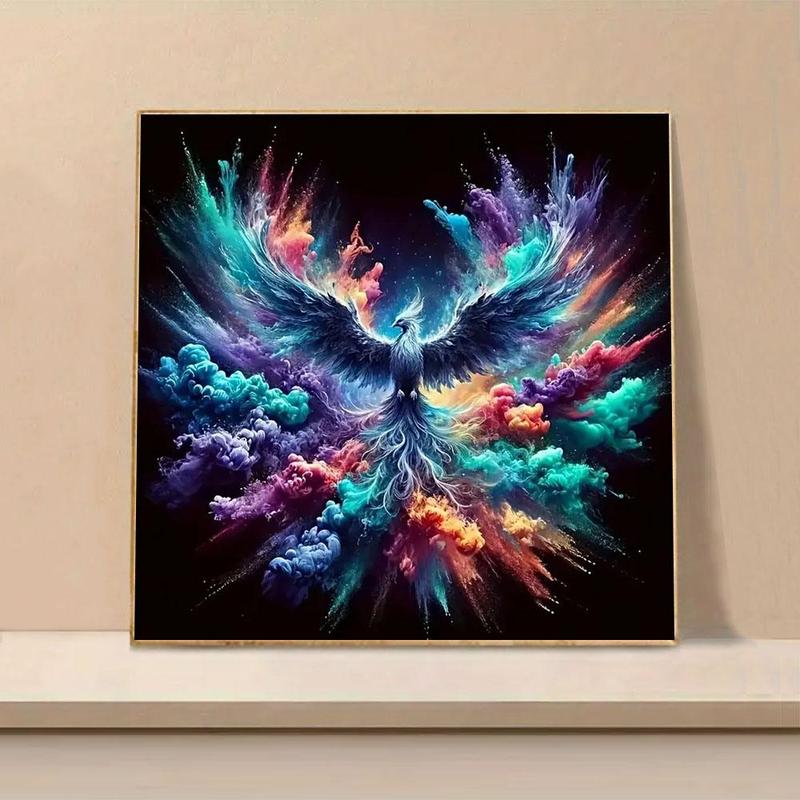 5D Phoenix & Cloud Pattern DIY Diamond Arts Colorful Painting Kit without Frame, DIY Decorative Wall Art for Living Room Bedroom Home Decor