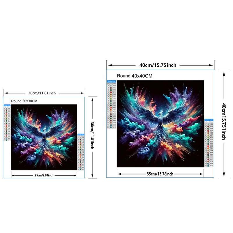 5D Phoenix & Cloud Pattern DIY Diamond Arts Colorful Painting Kit without Frame, DIY Decorative Wall Art for Living Room Bedroom Home Decor