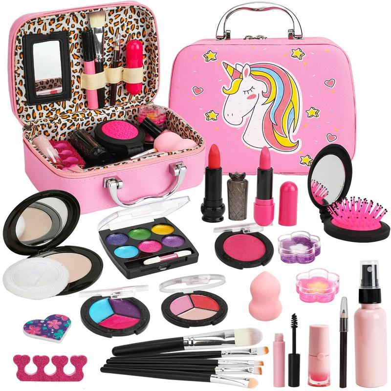 Washable Makeup Toy, 23pcs set Girls Makeup Kit for Kids, Real Makeup for Kid Little Girls Toddlers Children Princess, Birthday Gifts Toys for Girls, Christmas Gift