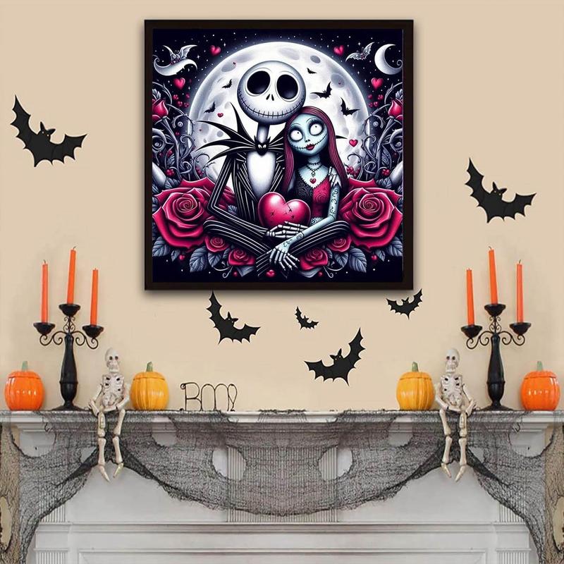 Halloween Diamond Art Painting Kits for Adults, Nightmare Full Drill Diamond Dots Paintings for Beginners, Round 5D Paint with Diamonds Pictures Gem Art Painting Kits DIY Crafts Kits 14x14inch