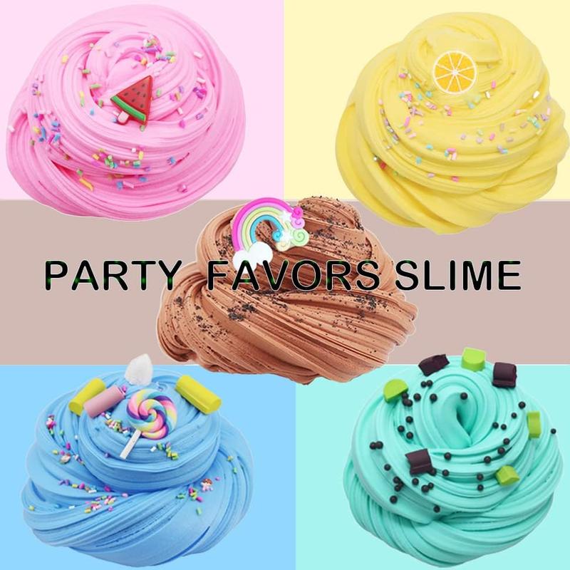 5 Pack Butter Slime Kit - Non Sticky, Super Soft Sludge Toy for Kids - Birthday Gifts and Party Favor for Girls & Boys