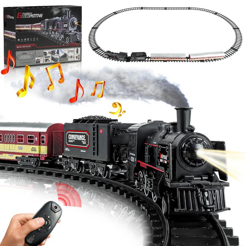 Talent Christmas Train Set – Christmas Remote Control Train with Realistic Hot Bee Steam Locomotive, Perfect Under the Christmas Tree for Kids