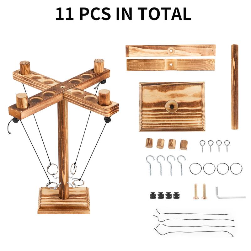 Mohjeke Ring toss Game for Adults,Yard Games,Wooden Rings for Ring toss,Outdoor Indoor Games,Bars Hook and Ring Game,Suitable for Camping,Party,Backyard Games,fidgettoy,boardgame,spinner toy,developmental toys,wooden toys,tabletop games,desk toy