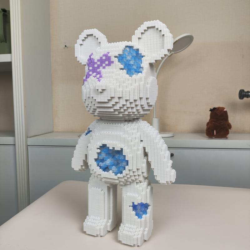 Crystal Broken Bear-Multi color compressed link small building block series