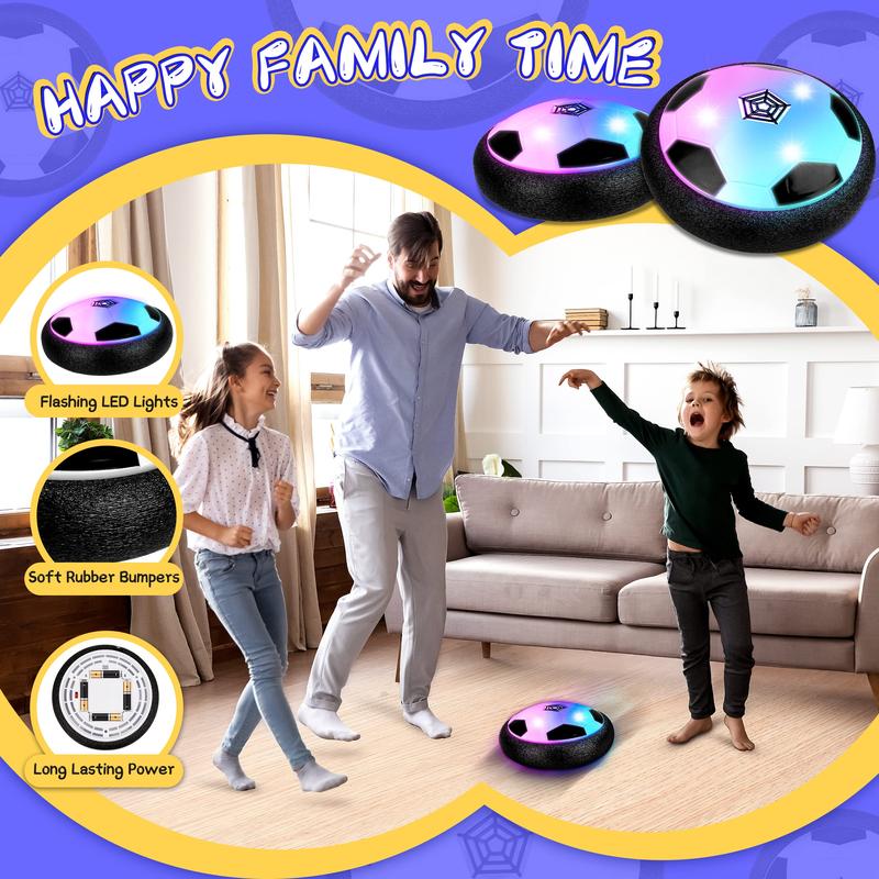 Indoor Hover Soccer Ball Game - LED Light Up Floating Ball for Kids, Perfect Birthday Present for Ages 3-12